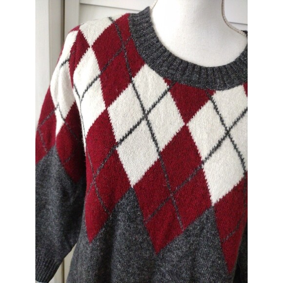 NWT Torrid Vegan Cashmere Argyle Print Crewneck women's long sleeve sweater L/12 - Picture 2 of 8